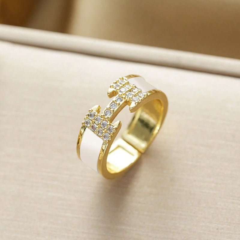 ASTRA H PAVÉ ENAMEL RING