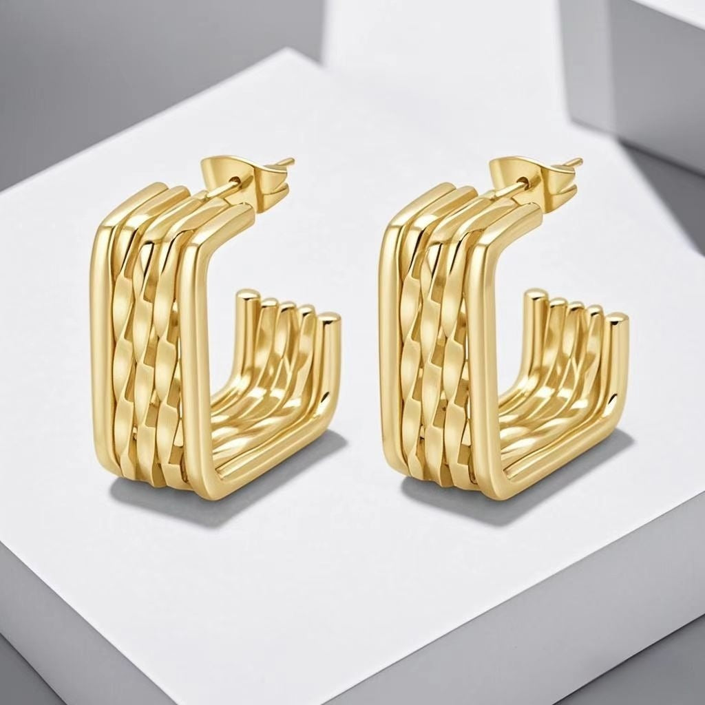 ASTRA® SCULPTED HOOP EARRINGS