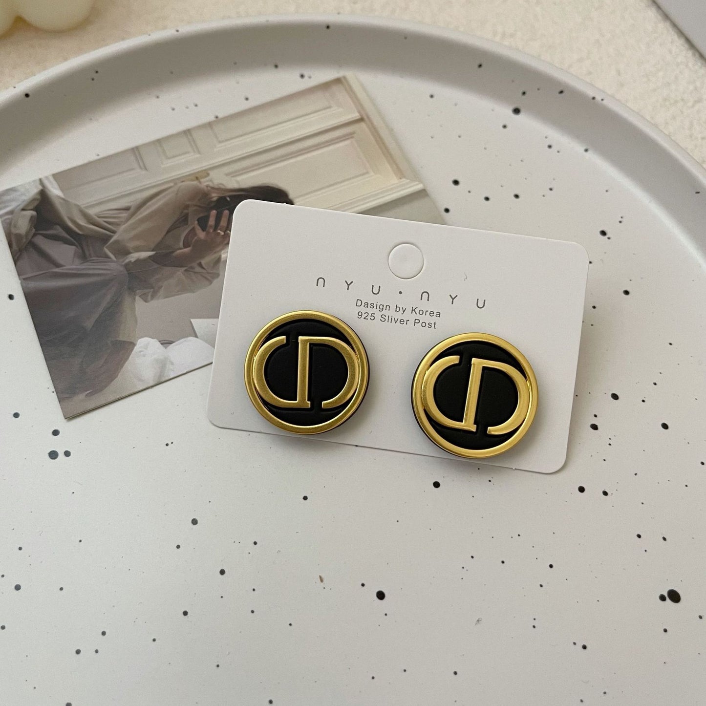 ASTRA® VINTAGE MONOGRAM STUD EARRINGS