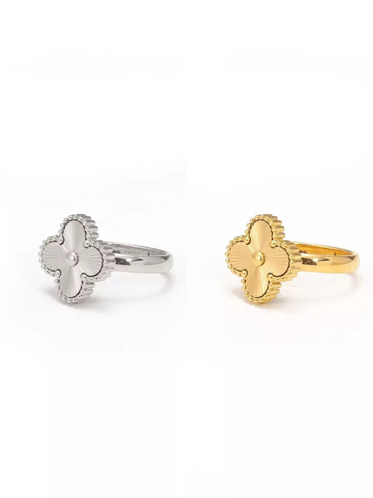 LUCKY CLOVER RING | GOLD & SILVER – Astra®
