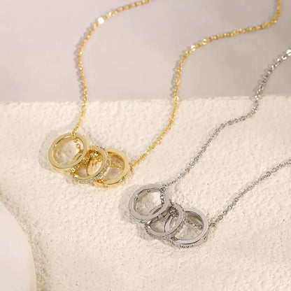 ASTRA® TRIPLE RING PAVÉ NECKLACE