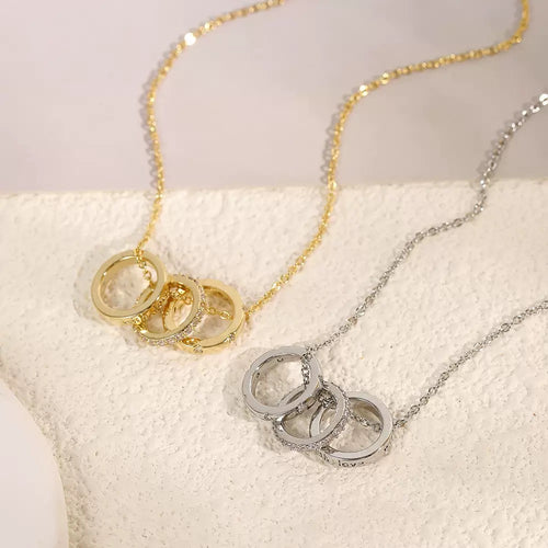 ASTRA® TRIPLE RING PAVÉ NECKLACE