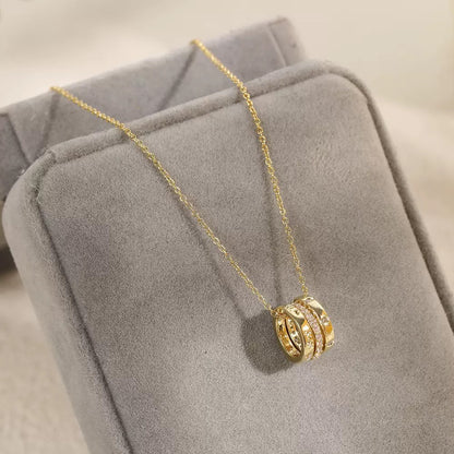 ASTRA® TRIPLE RING PAVÉ NECKLACE