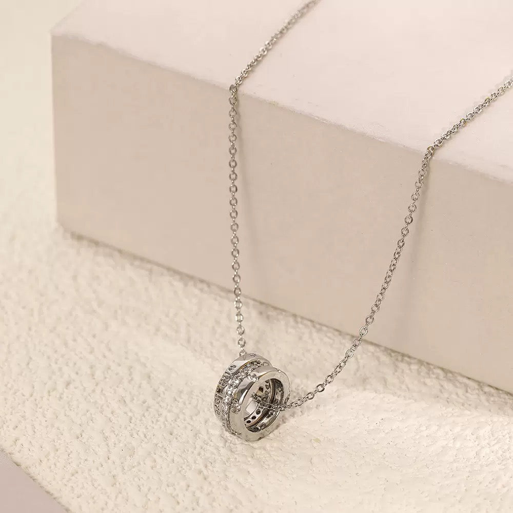ASTRA® TRIPLE RING PAVÉ NECKLACE