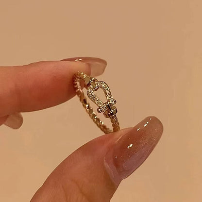 Chic Adjustable U-Shape Statement Ring