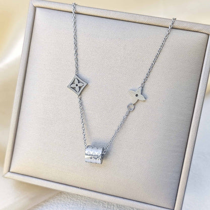 Chic Tarnish-Free Monogram Lucky Clover Choker
