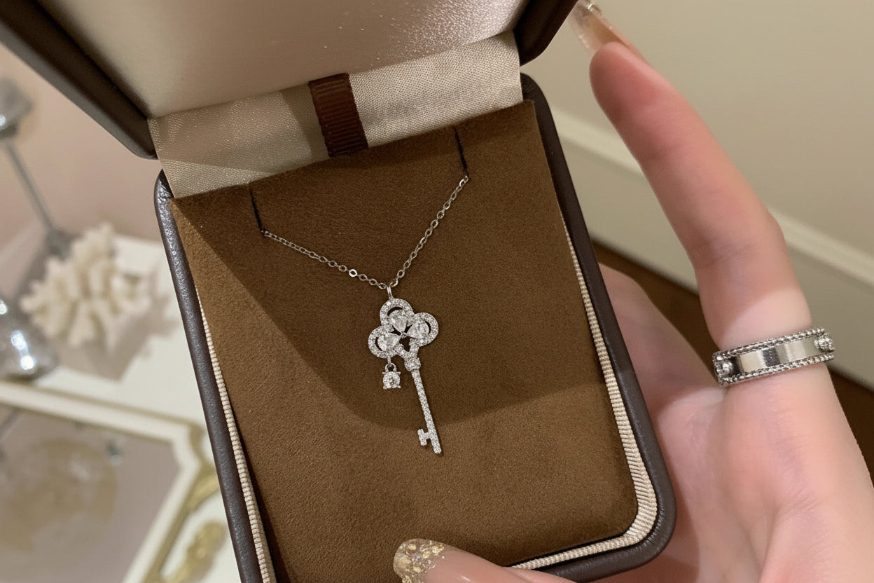 Royal Crown Key Pendant Necklace