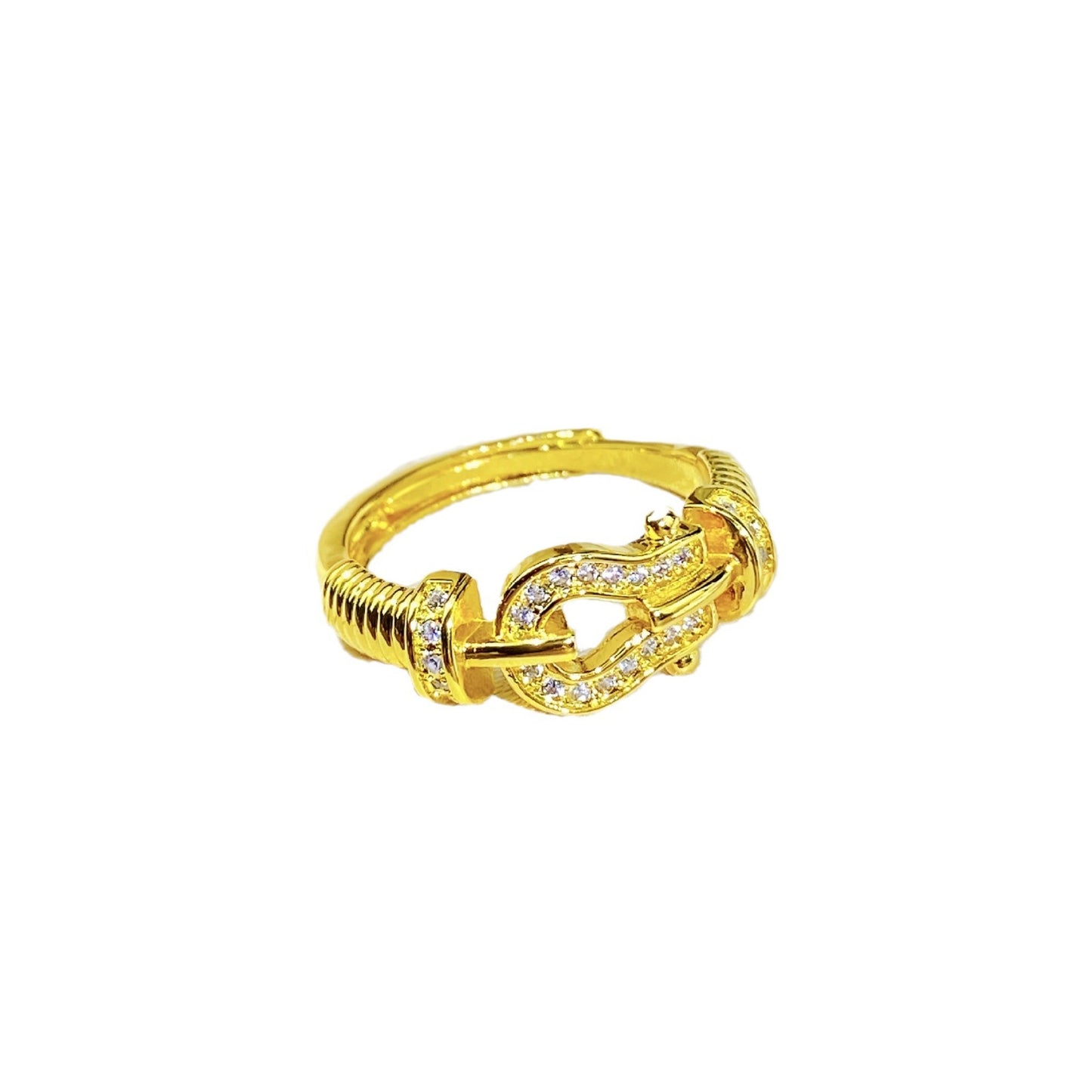 ASTRA® PAVÉ HORSEBIT TWISTED RING