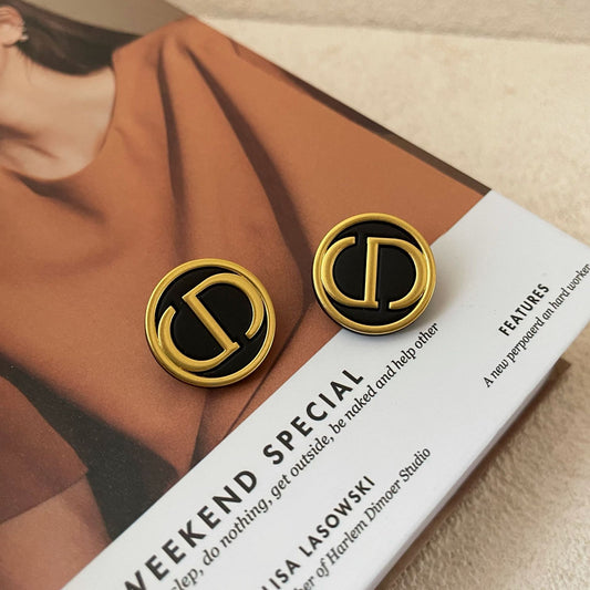 ASTRA® VINTAGE MONOGRAM STUD EARRINGS