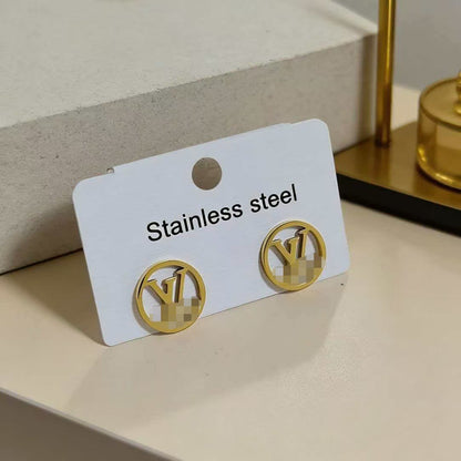 Luxury Monogram Gold Hoop Earrings