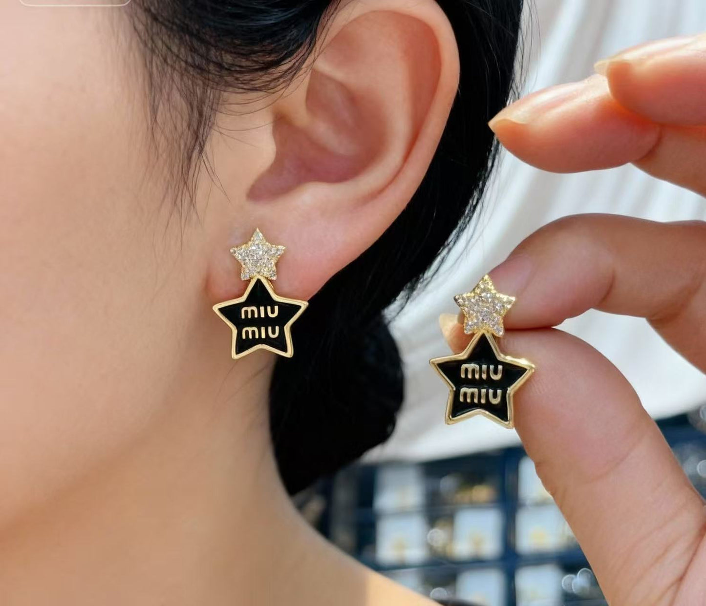 Chic Retro Star Letter Earrings