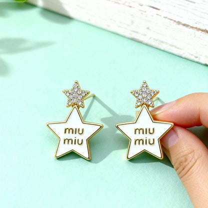 Chic Retro Star Letter Earrings
