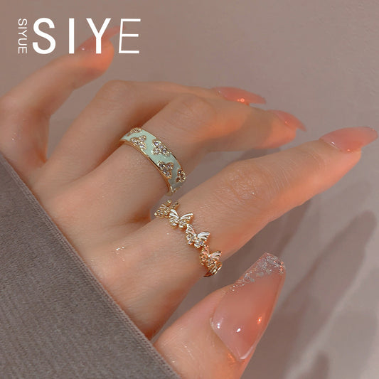 ASTRA® ENAMEL BUTTERFLY ADJUSTABLE RING