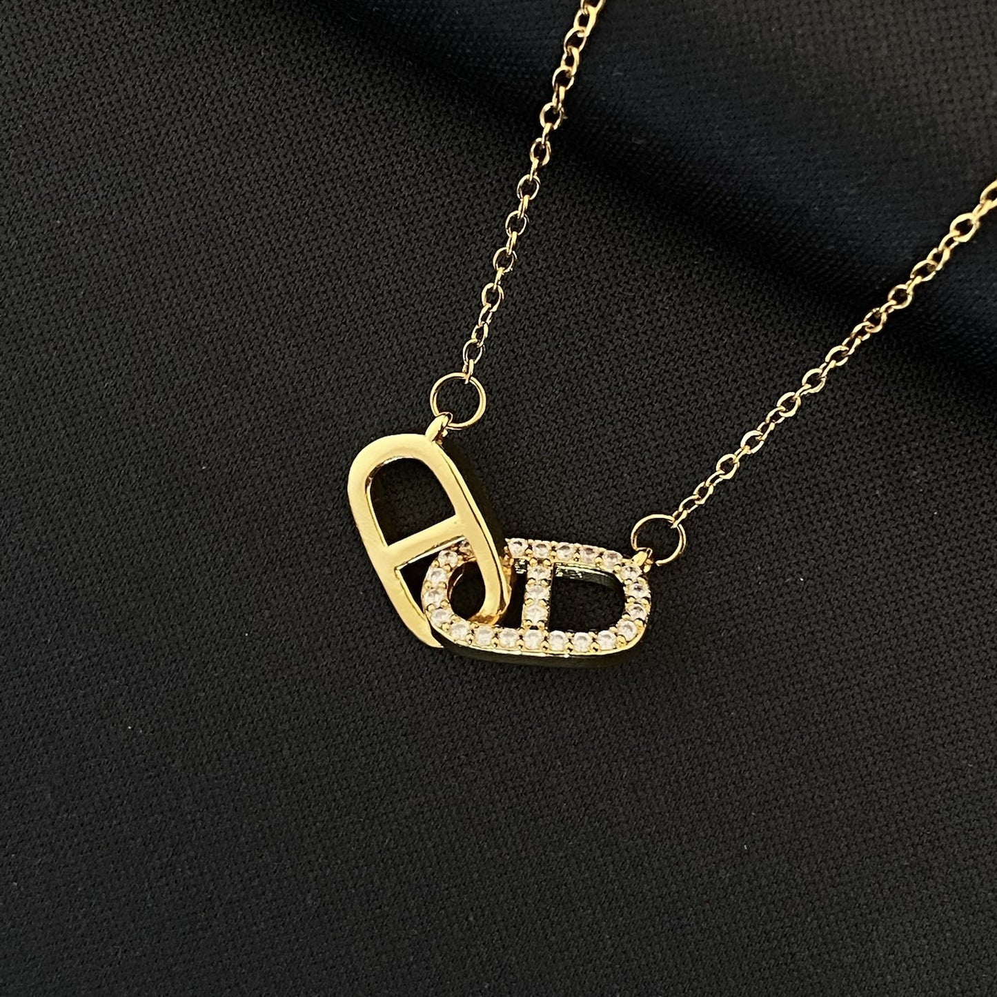 ASTRA® DOUBLE C&D CRYSTAL NECKLACE