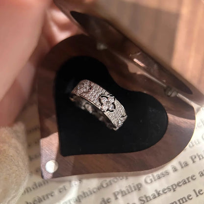 Chic Full Pave Flower Band Ring