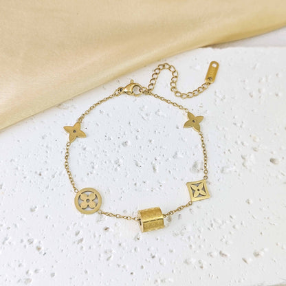 Chic Tarnish-Free Monogram Lucky Clover Choker
