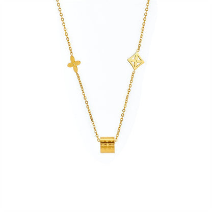 Chic Tarnish-Free Monogram Lucky Clover Choker