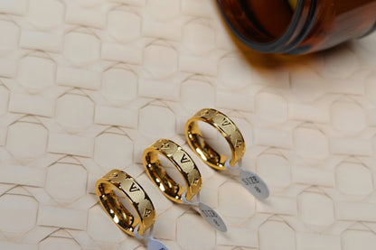Tarnish-Free Monogram Titanium Ring