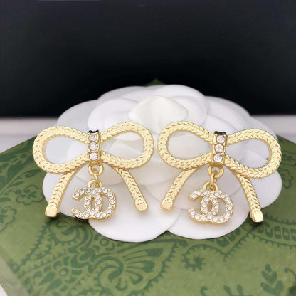 ASTRA® DOUBLE C BOW EARRINGS