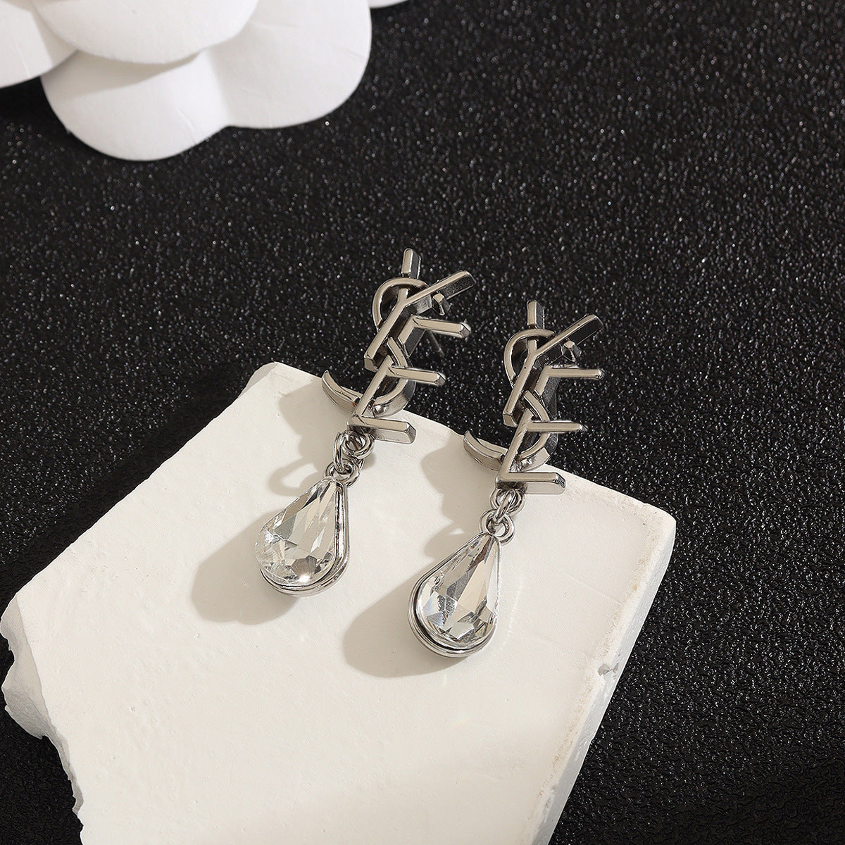 Chic Rhinestone Monogram Earrings