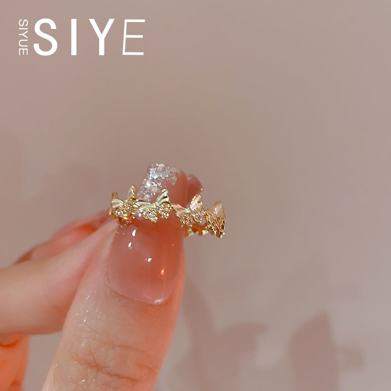 ASTRA® ENAMEL BUTTERFLY ADJUSTABLE RING
