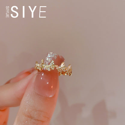 ASTRA® ENAMEL BUTTERFLY ADJUSTABLE RING