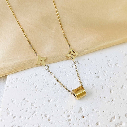 Chic Tarnish-Free Monogram Lucky Clover Choker
