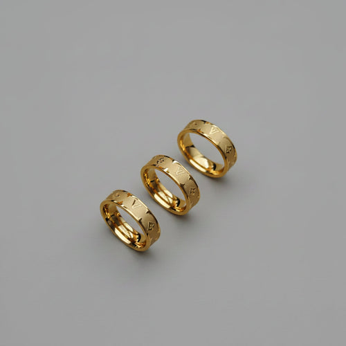 Tarnish-Free Monogram Titanium Ring