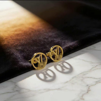Luxury Monogram Gold Hoop Earrings