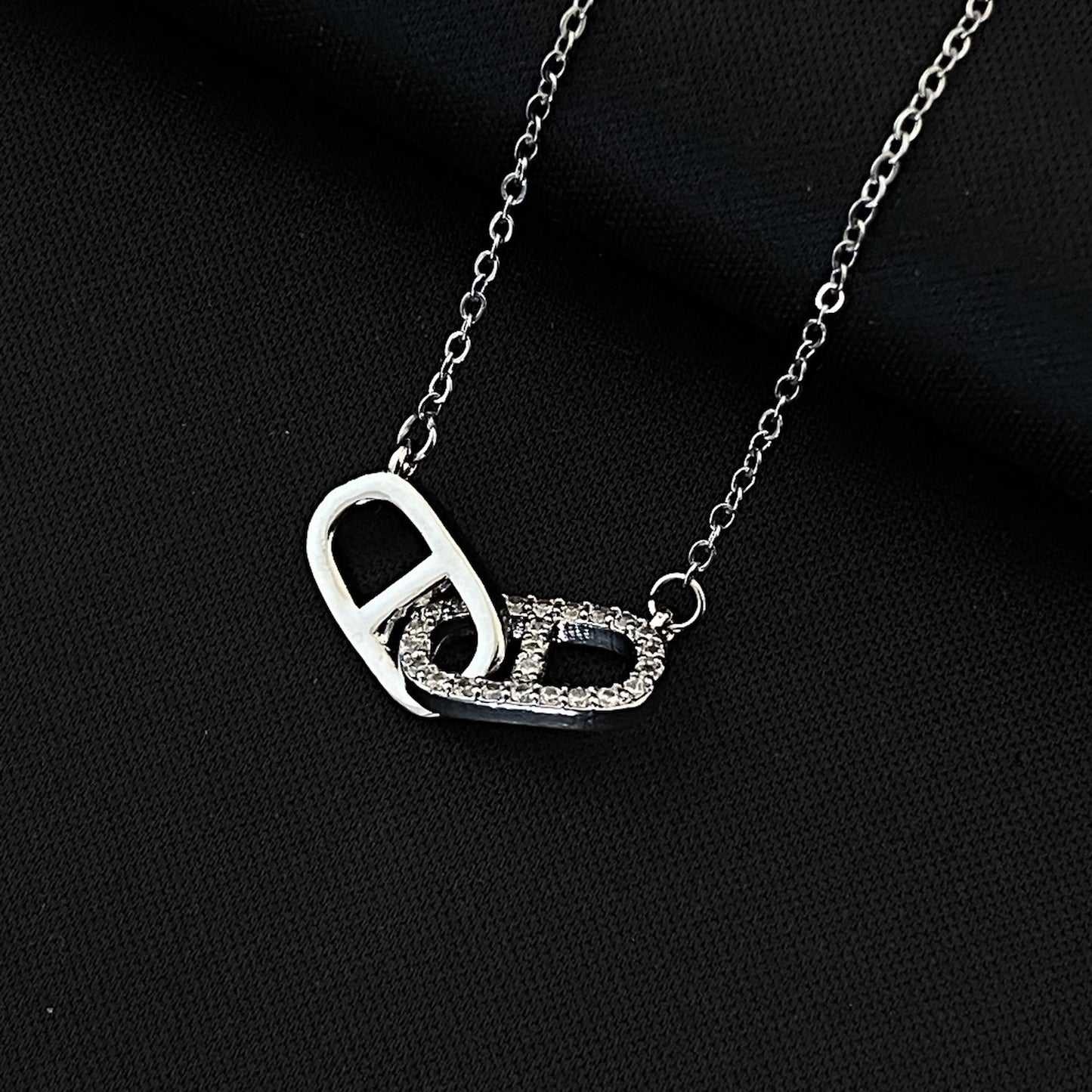 ASTRA® DOUBLE C&D CRYSTAL NECKLACE