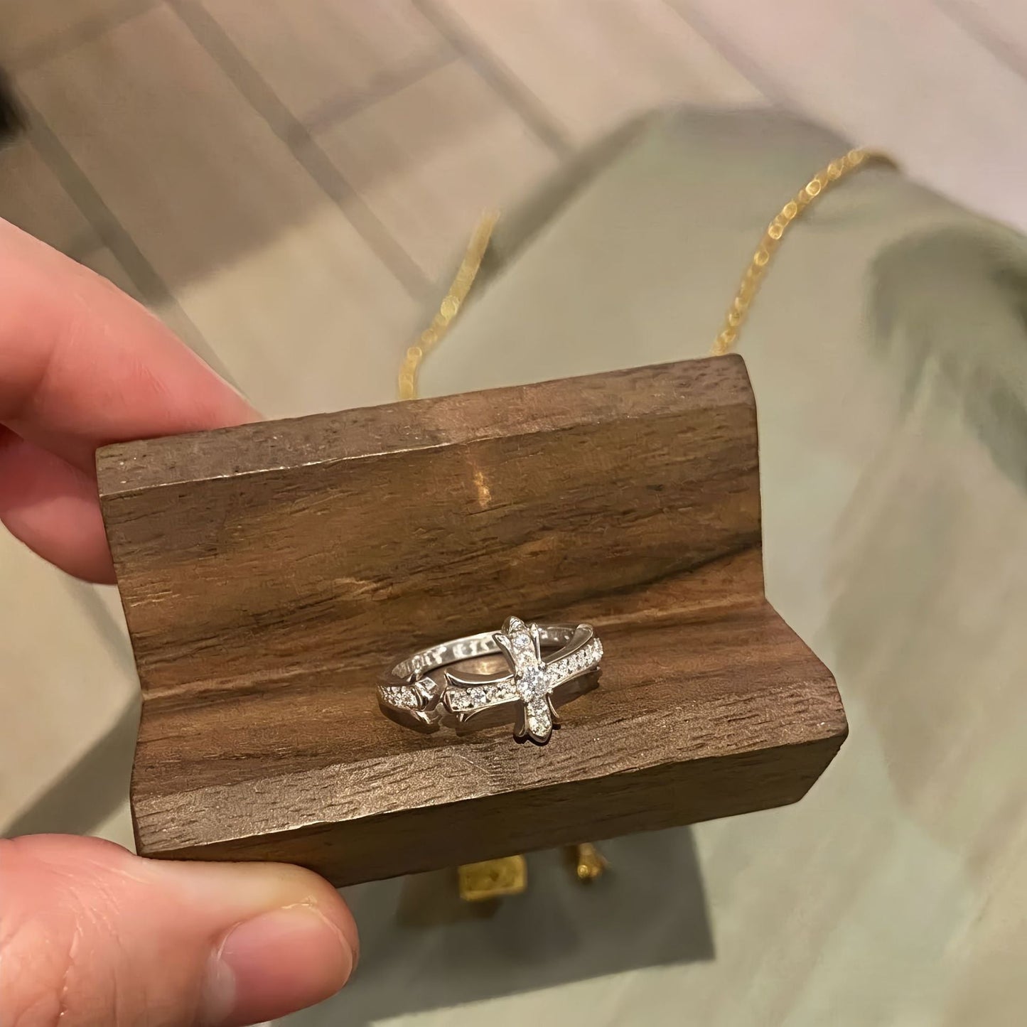 Minimalist Cross Open RingMinimalist Cross Open Ring