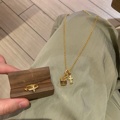 Minimalist Cross Open RingMinimalist Cross Open Ring