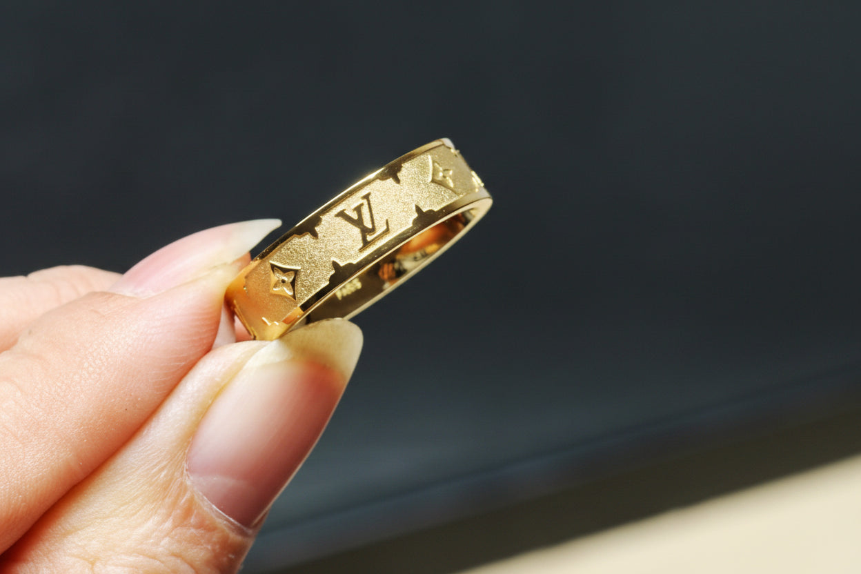 Tarnish-Free Monogram Titanium Ring