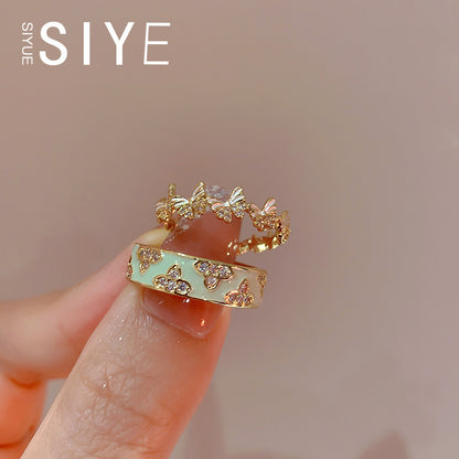 ASTRA® ENAMEL BUTTERFLY ADJUSTABLE RING