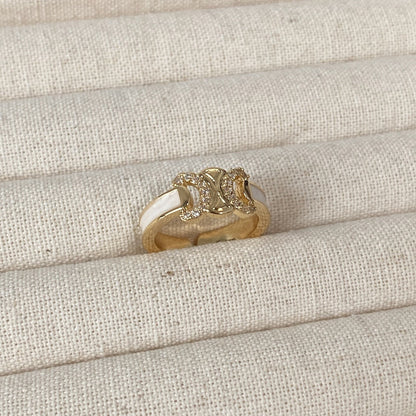 Vintage Enamel Triomphe Open Ring