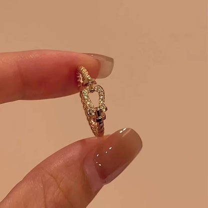 Chic Adjustable U-Shape Statement Ring