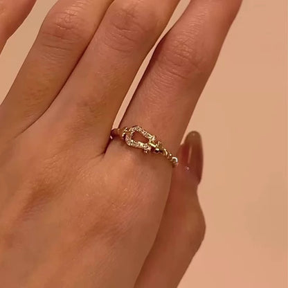 Chic Adjustable U-Shape Statement Ring