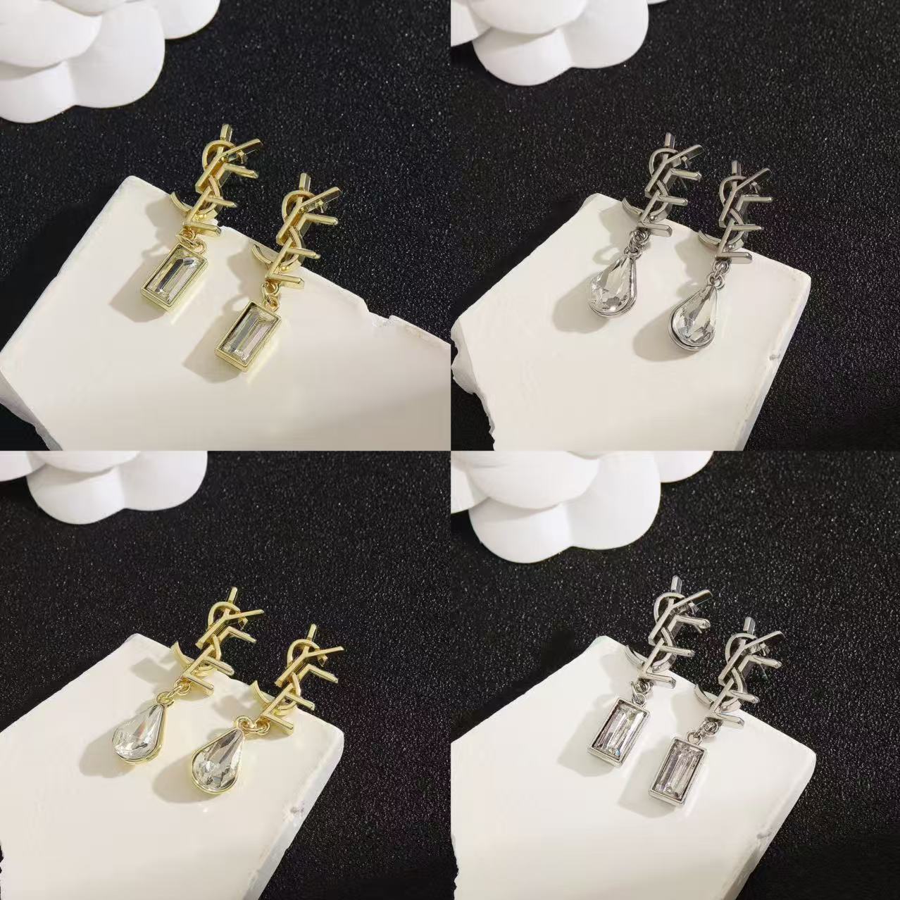 Chic Rhinestone Monogram Earrings