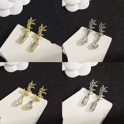 Chic Rhinestone Monogram Earrings