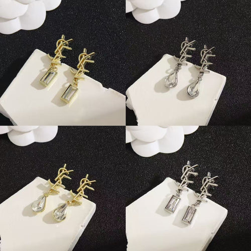 Chic Rhinestone Monogram Earrings