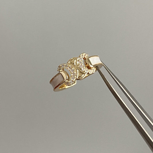 Vintage Enamel Triomphe Open Ring