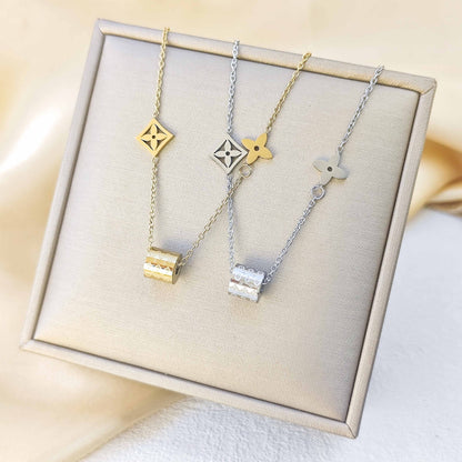 Chic Tarnish-Free Monogram Lucky Clover Choker