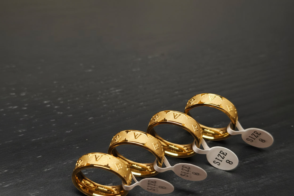 Tarnish-Free Monogram Titanium Ring