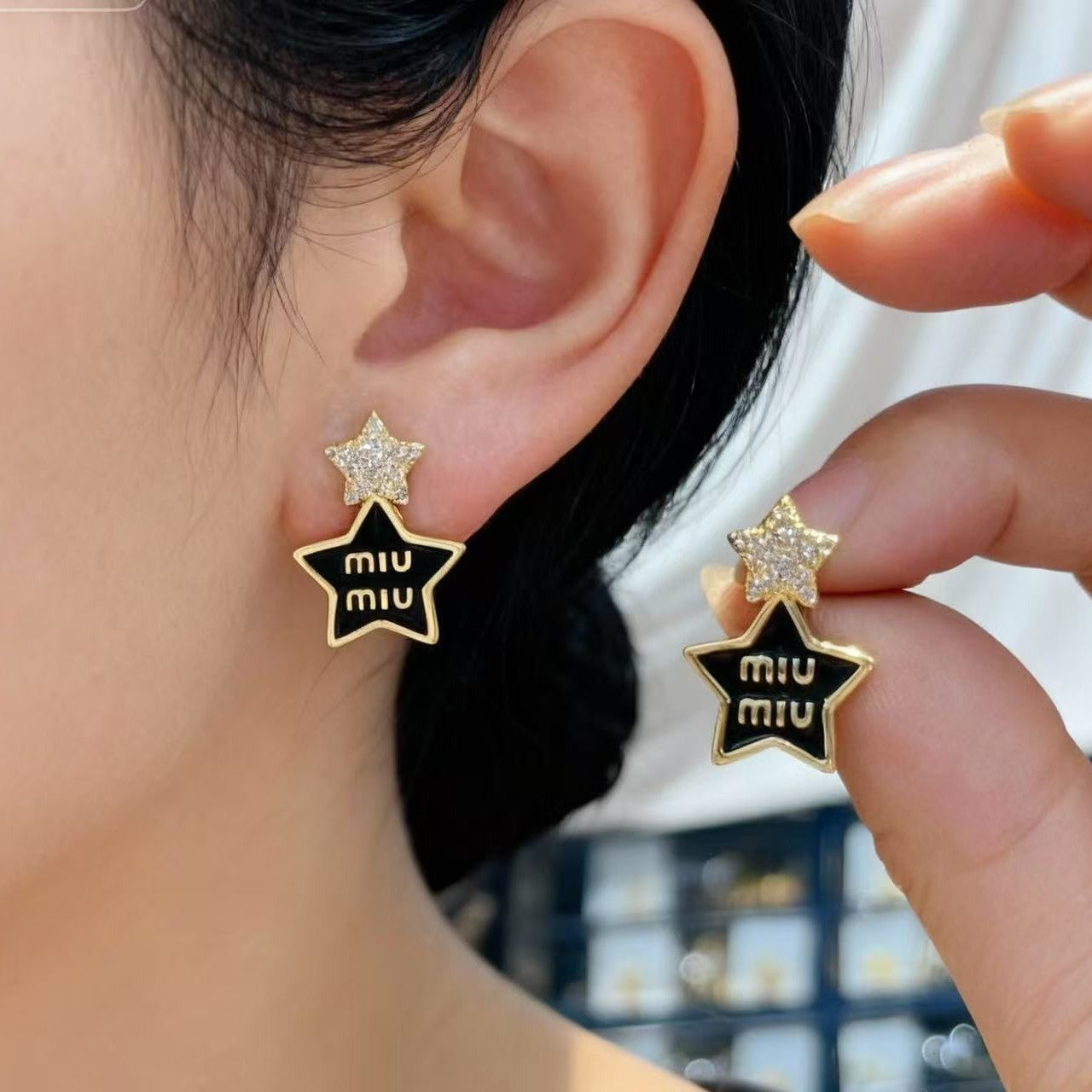 Chic Retro Star Letter Earrings