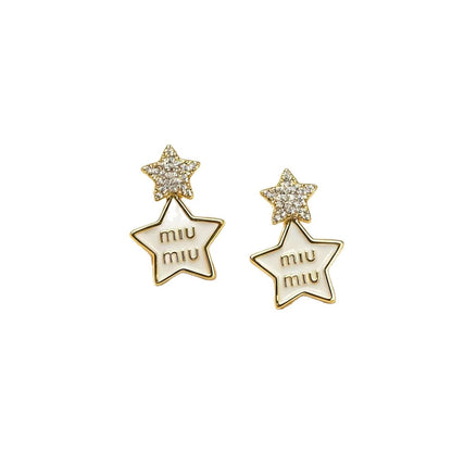 Chic Retro Star Letter Earrings