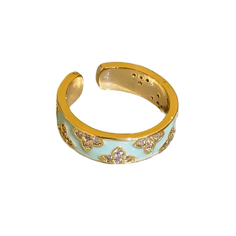 ASTRA® ENAMEL BUTTERFLY ADJUSTABLE RING