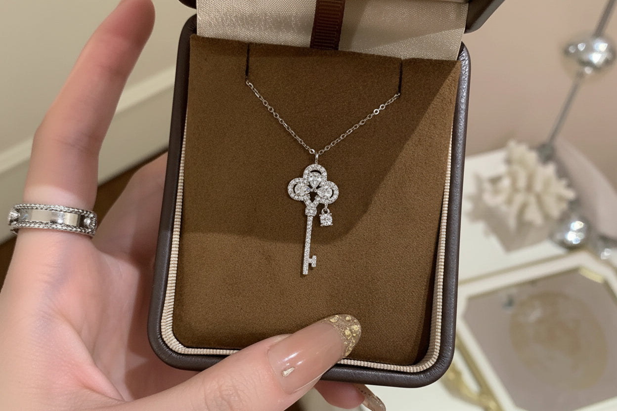 Royal Crown Key Pendant Necklace